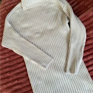 a new day Cream Ribbed Turtleneck Sweater Dress Target